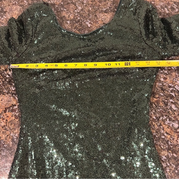 Lulu’s Green Sequin Sparkle Dress Womens Medium - Picture 8 of 9